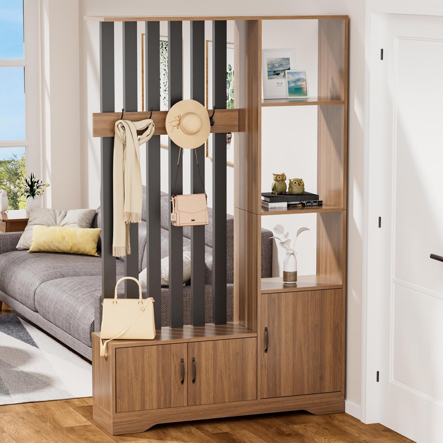 Partition Screen Divider - Separador de ambientes con estantes, mampara