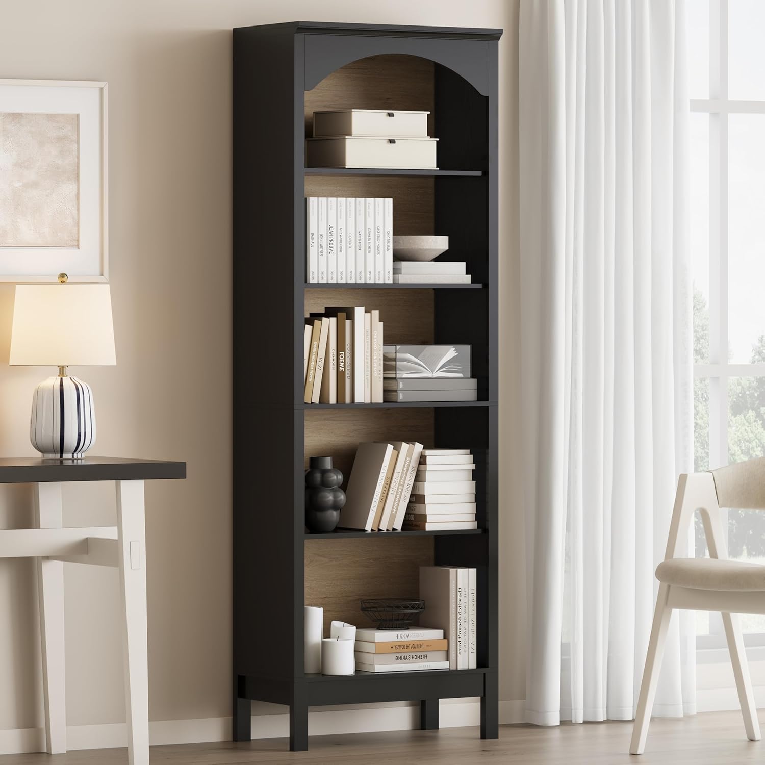 Bookshelf - Estantería Arqueada con 5 Niveles Abiertos,