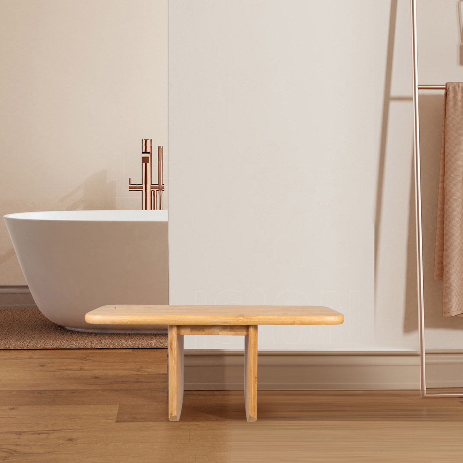 Office Stool - Taburete de Bambú, Silla Multifuncional Portátil,