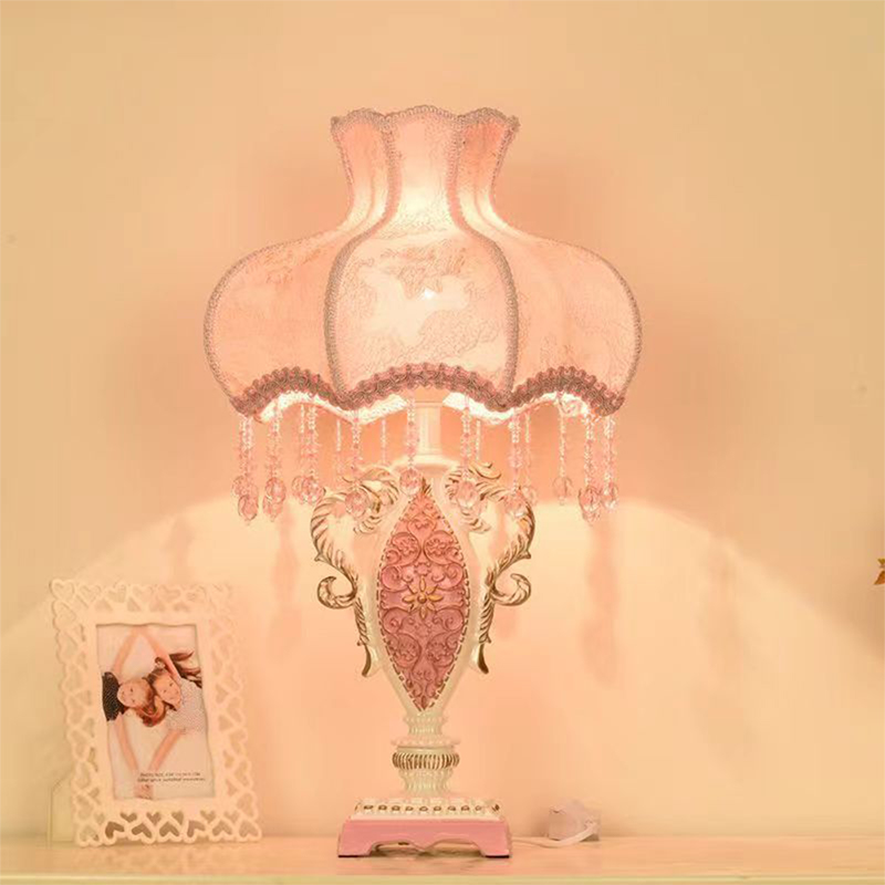 Desk Lamp - Lámpara de Mesa Rosa Europea, Lujosa,