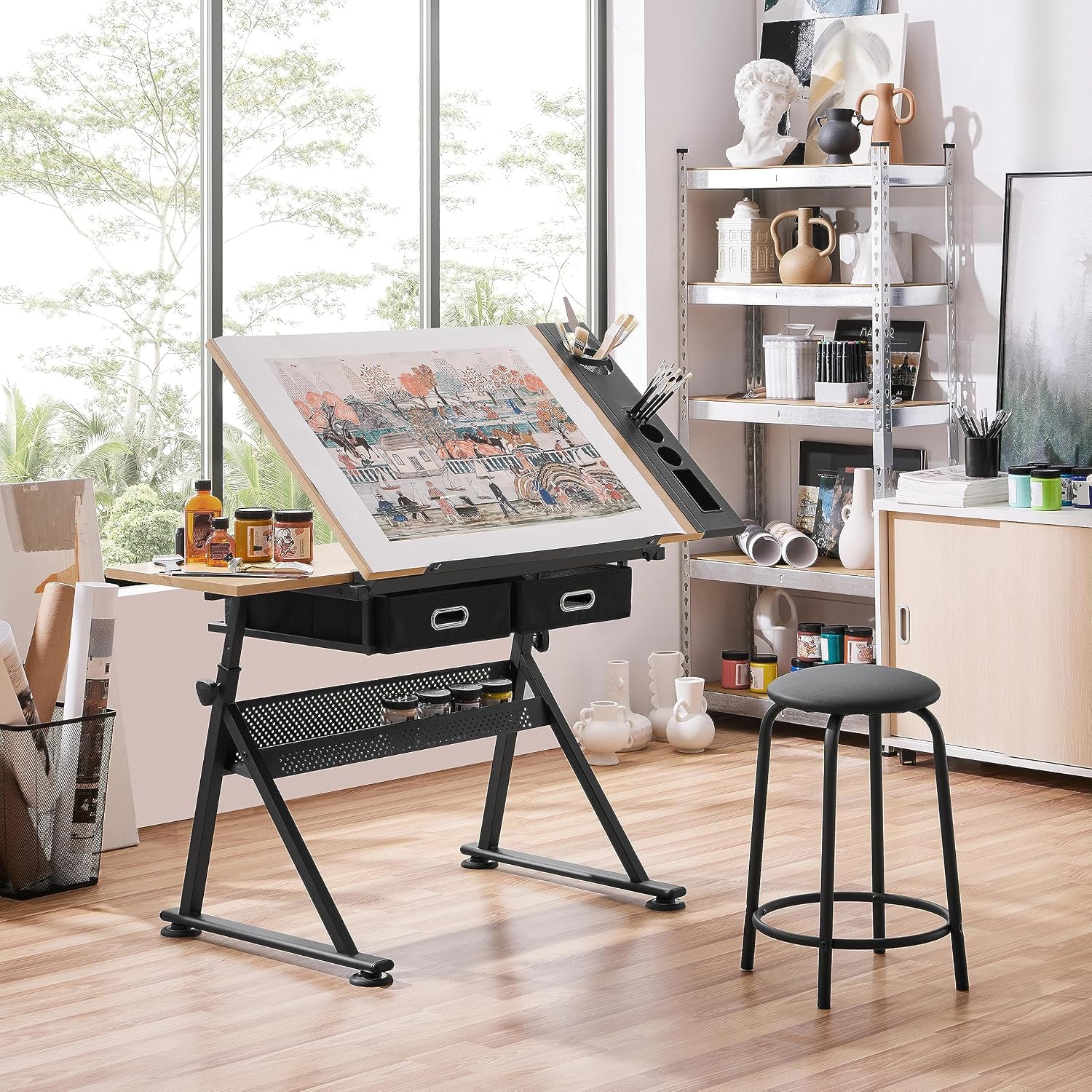 Mesa de dibujo ajustable con t - Office Stool reseña y precio