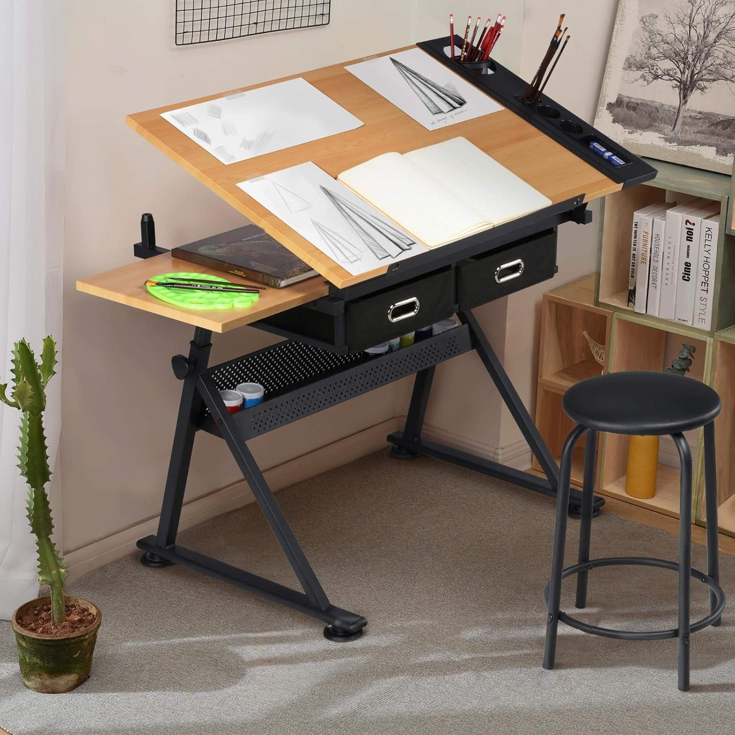Mesa de dibujo ajustable con t - Office Stool reseña y precio