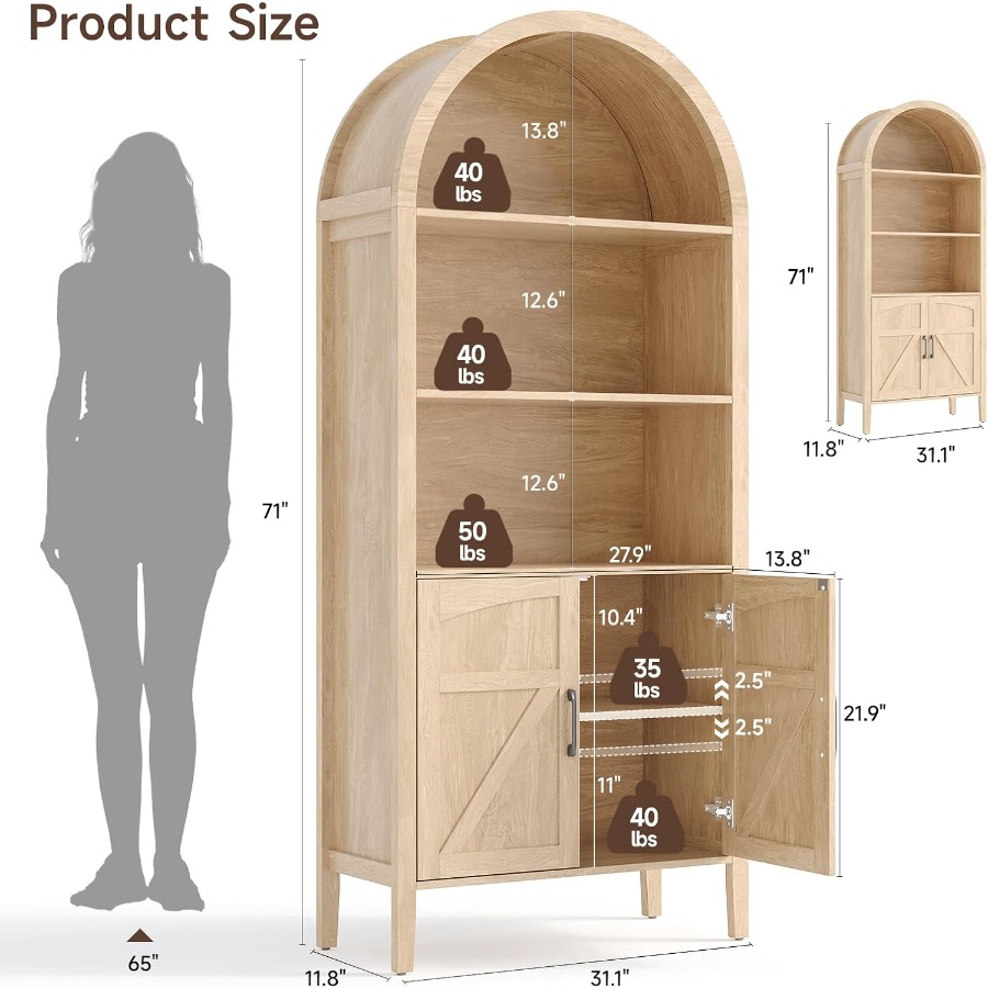 71 Librero con diseño curvo pa - Bookshelf reseña y precio