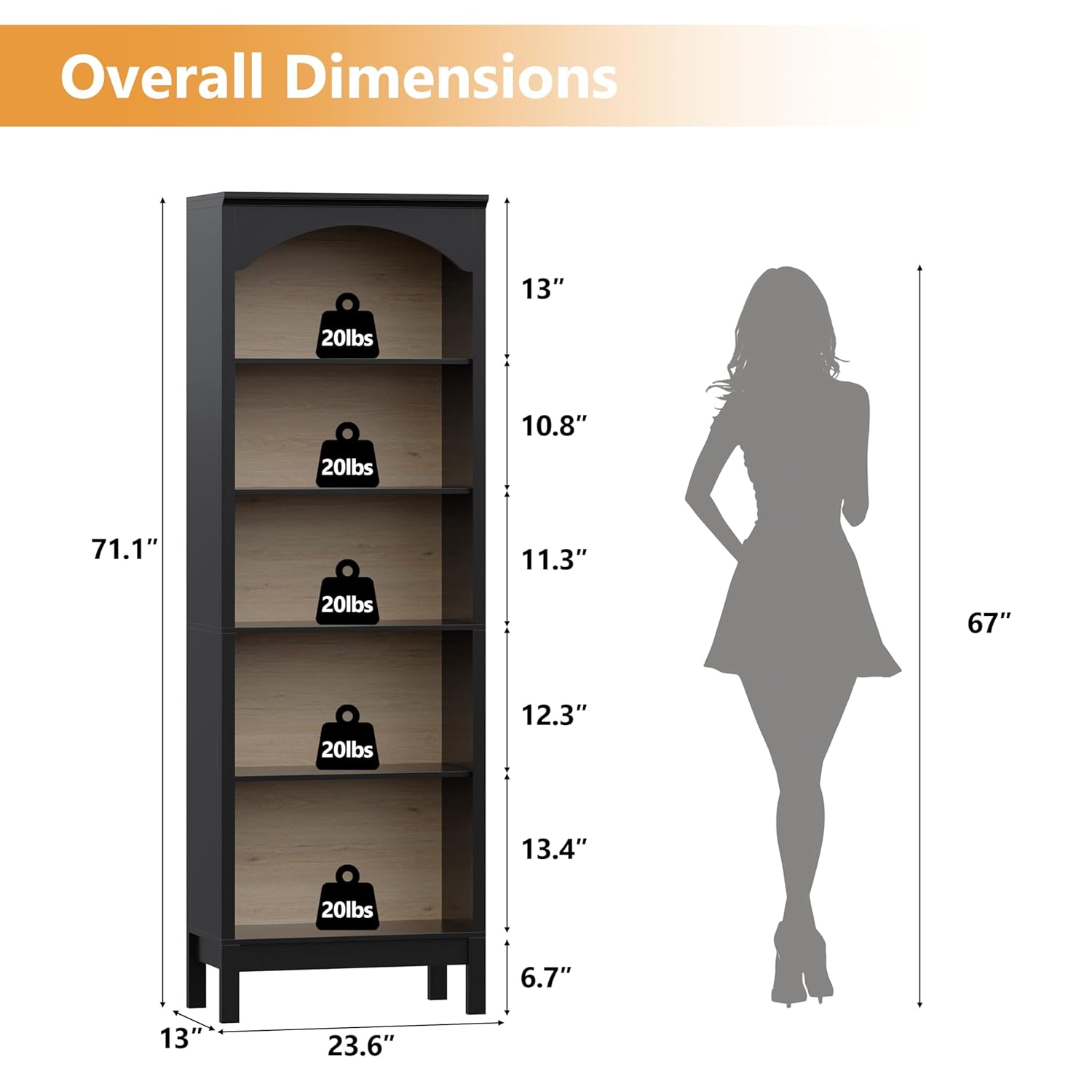 Estantería Arqueada con 5 Nive - Bookshelf reseña y precio