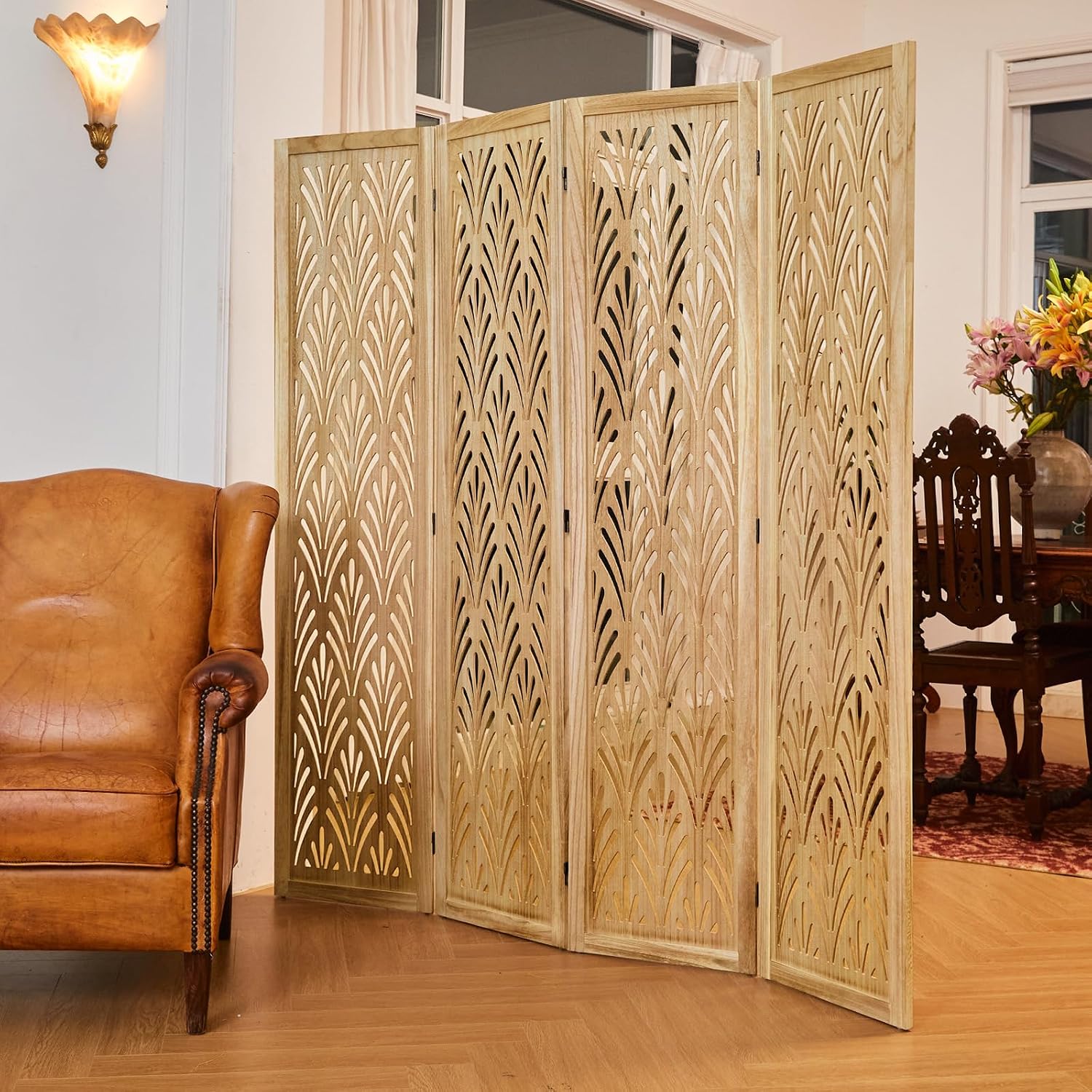Biombo Plegable de Madera de 5 - Partition Screen Divider reseña y precio