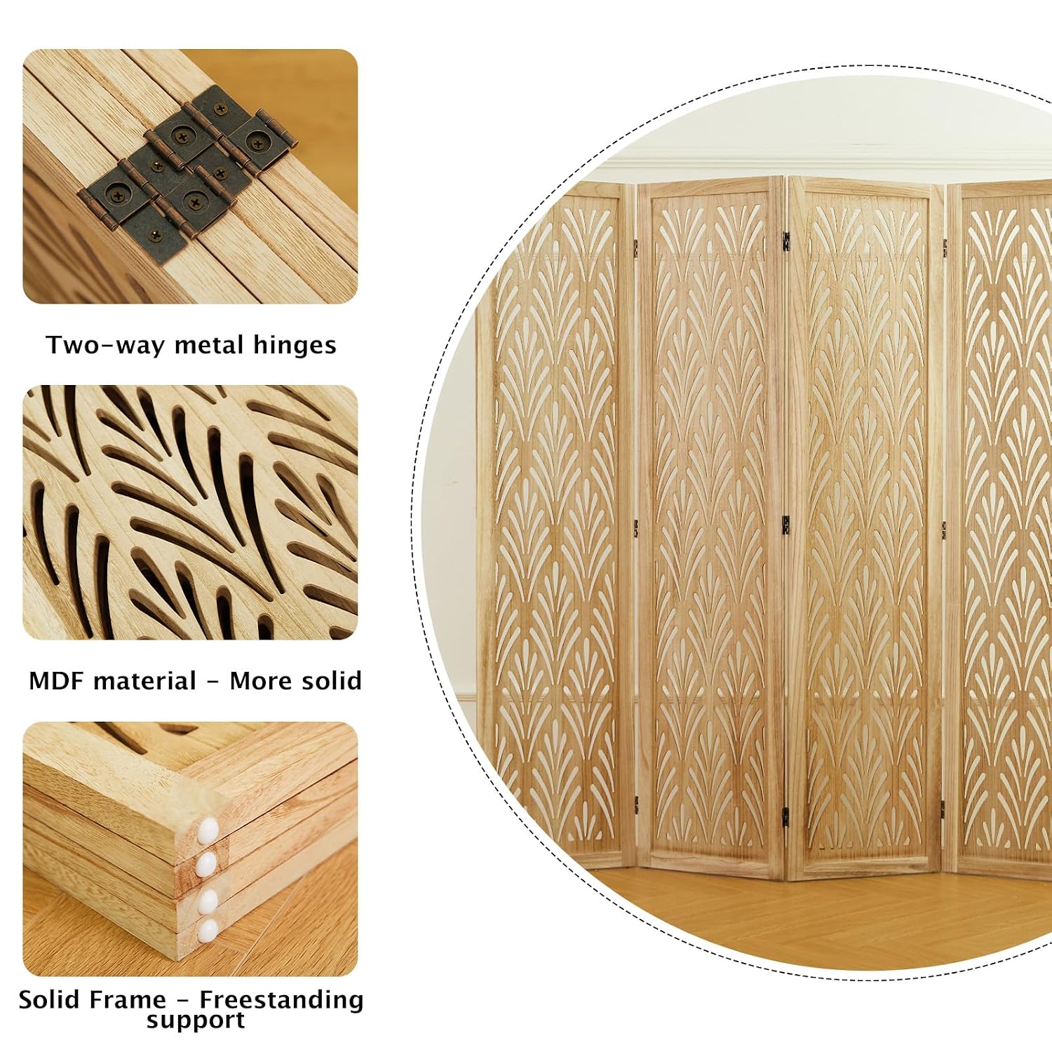 Biombo Plegable de Madera de 5 - Partition Screen Divider reseña y precio